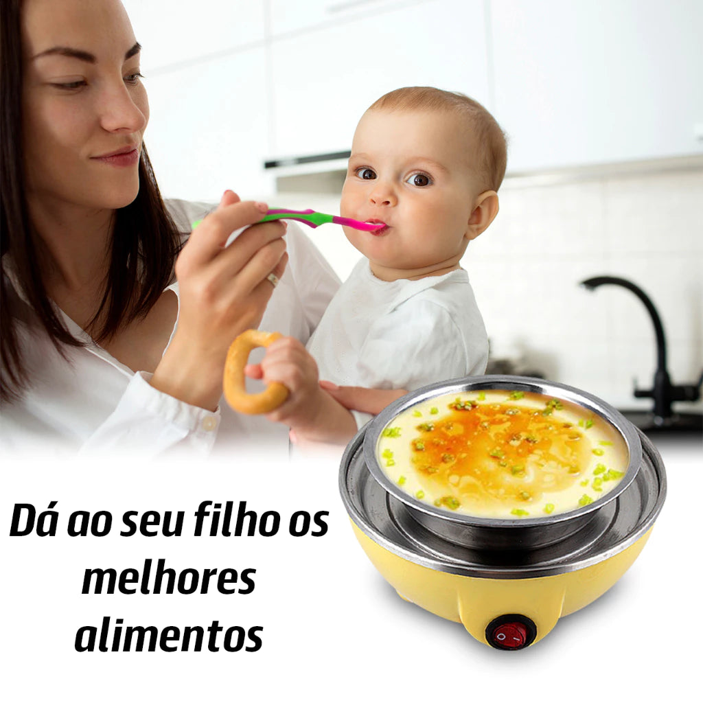 Cozedor Elétrico a Vapor Multifuncional 3 em 1 - Cozinhe Ovos, Legumes, Milho - 110v/220v