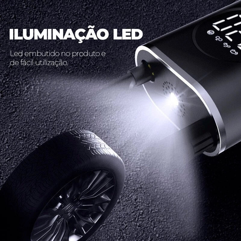 Mini Compressor de Ar Portátil Bomba De Encher Pneu Compressor Pneu Carro Recarregável Digital