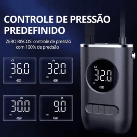 Mini Compressor de Ar Portátil Bomba De Encher Pneu Compressor Pneu Carro Recarregável Digital