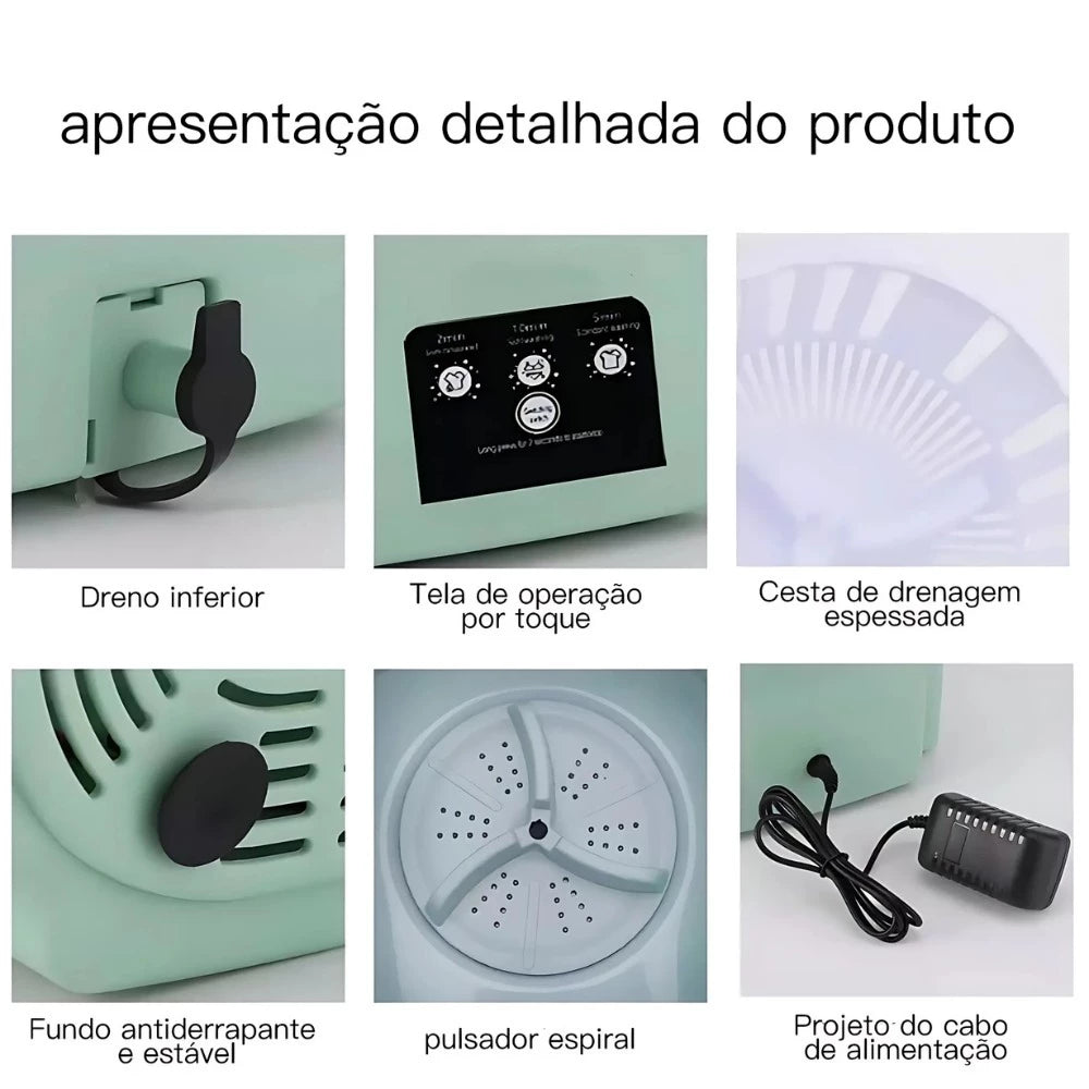 Mini Máquina de Lavar Roupas Centrifuga Dobrável Portátil Moderna Para Roupas Pequena