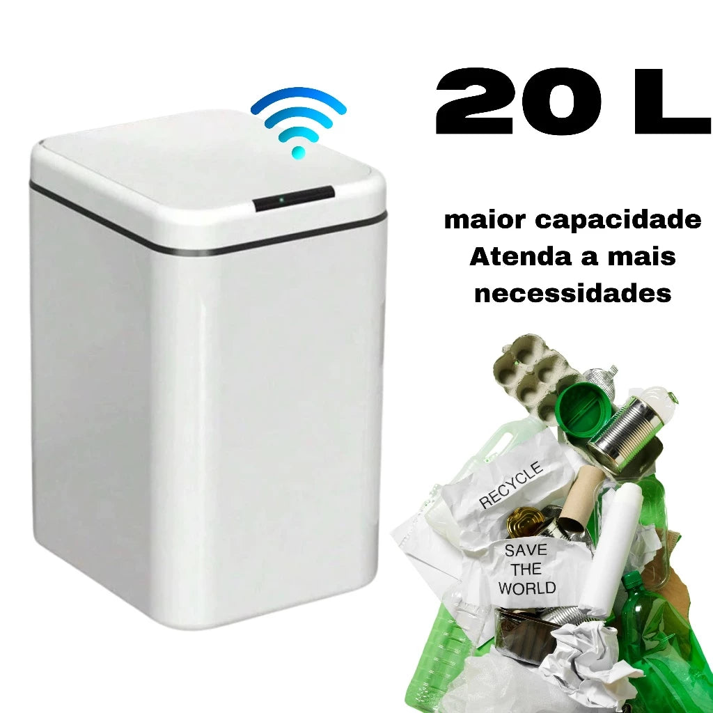 Lixeira com Sensor Automático Inteligente Abre Fácil 20 litros