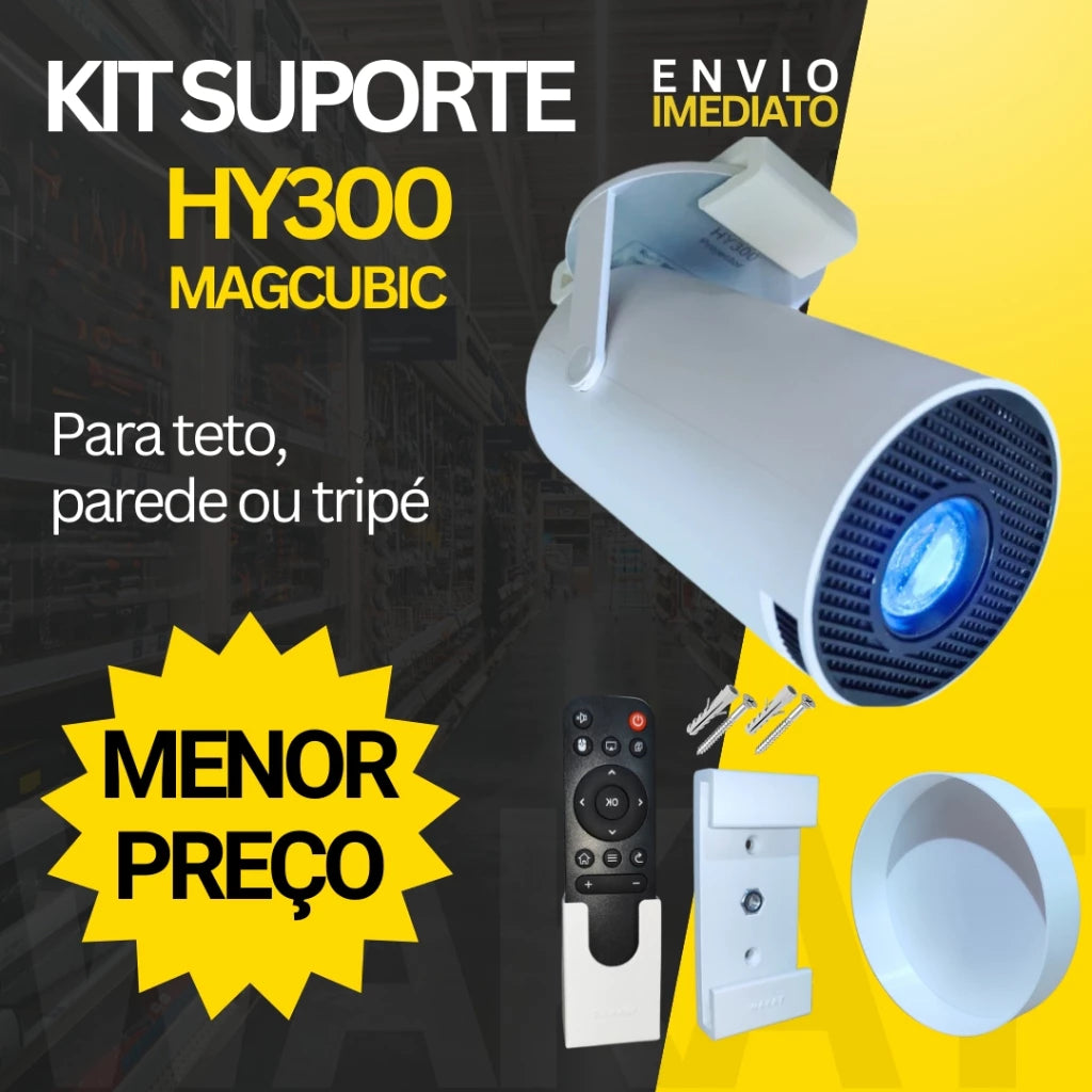 Suporte para Projetor 4K HY300 para Instalar na Parede, Teto ou Tripé