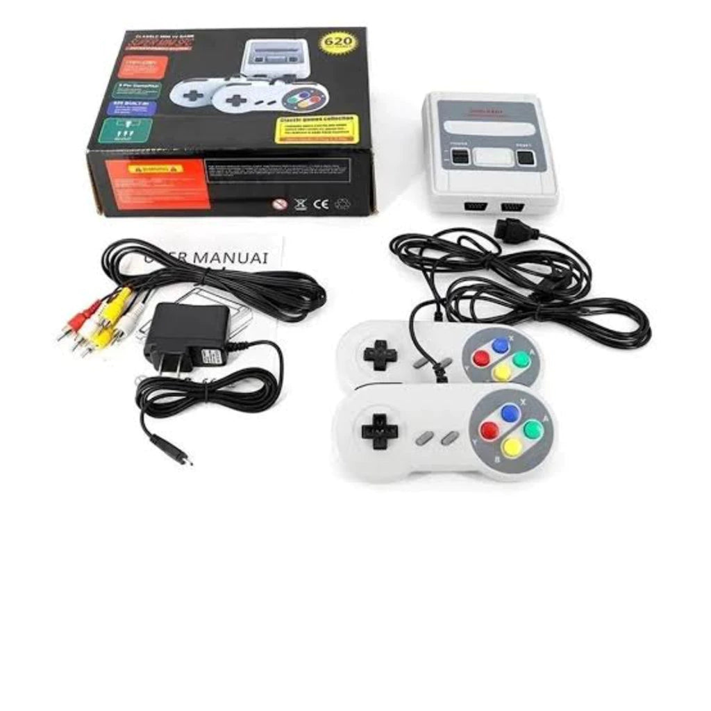 Vídeo Game Clássico console retro Super Mini SNES - 620 Jogos e 2 controles