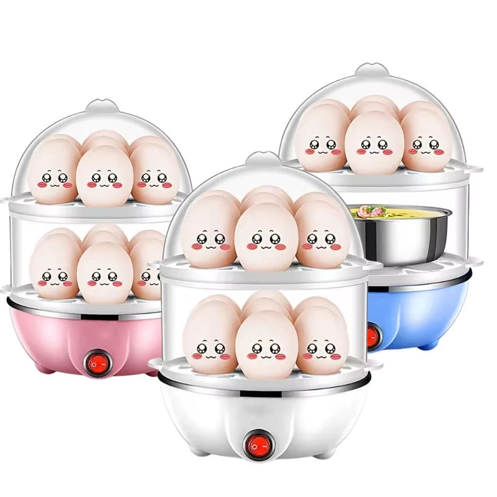 Cozedor Elétrico a Vapor Multifuncional 3 em 1 - Cozinhe Ovos, Legumes, Milho - 110v/220v