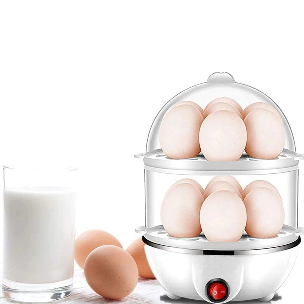 Cozedor Elétrico a Vapor Multifuncional 3 em 1 - Cozinhe Ovos, Legumes, Milho - 110v/220v