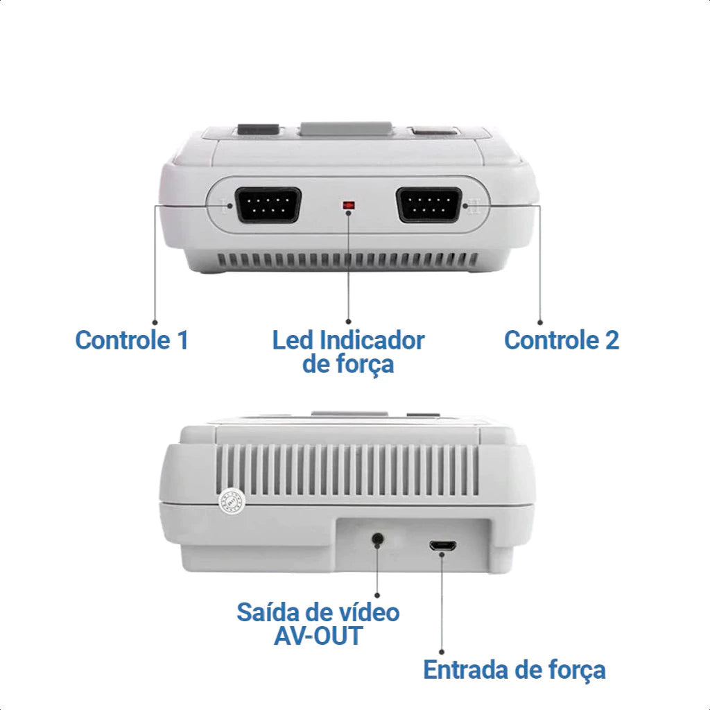 Vídeo Game Clássico console retro Super Mini SNES - 620 Jogos e 2 controles