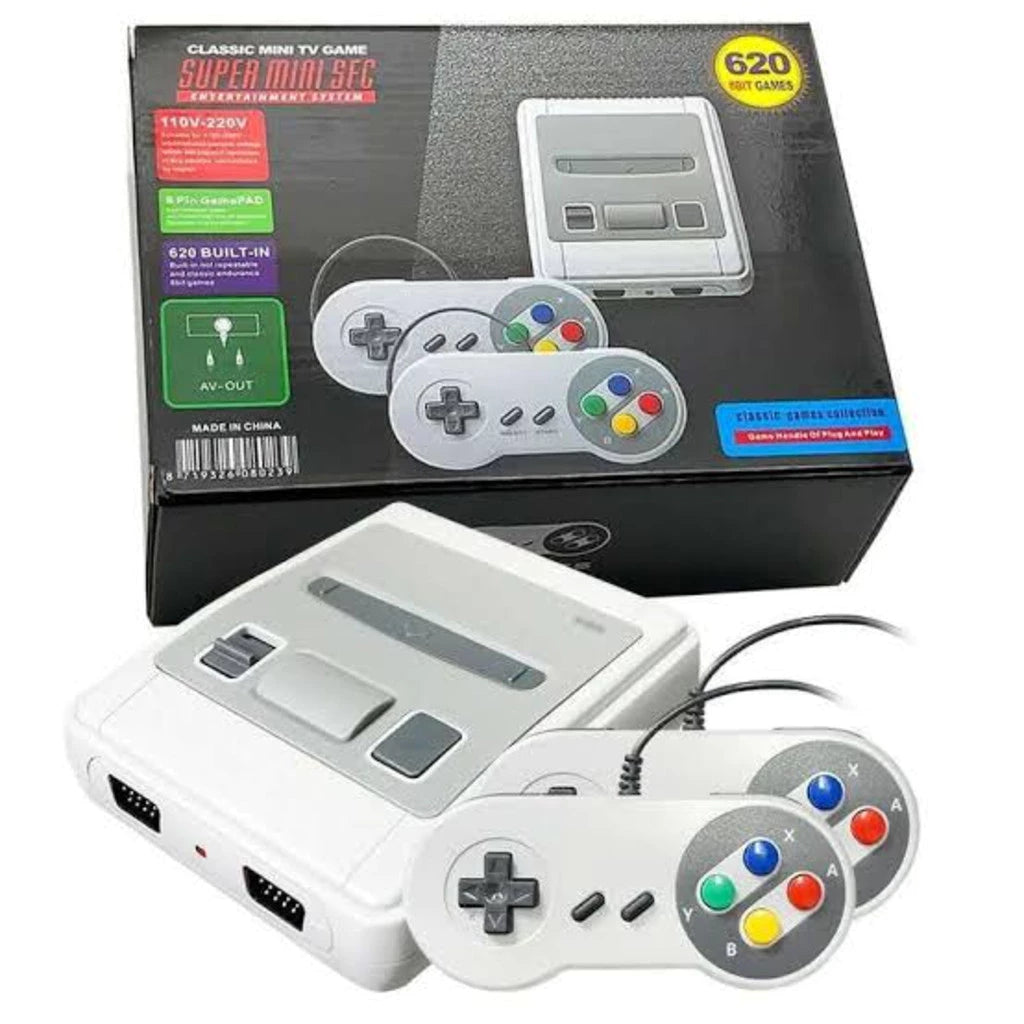 Vídeo Game Clássico console retro Super Mini SNES - 620 Jogos e 2 controles