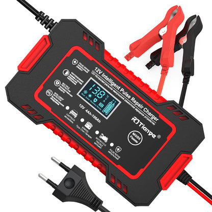 Carregador de bateria automotivo inteligente 12 V Display Digital Automático Carro Pickup Jet Ski