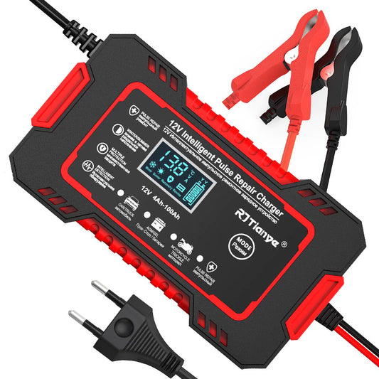 Carregador de bateria automotivo inteligente 12 V Display Digital Automático Carro Pickup Jet Ski