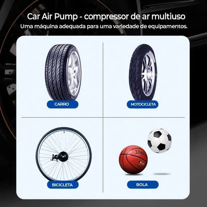 Mini Compressor de Ar Portátil Bomba De Encher Pneu Compressor Pneu Carro Recarregável Digital