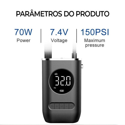 Mini Compressor de Ar Portátil Bomba De Encher Pneu Compressor Pneu Carro Recarregável Digital