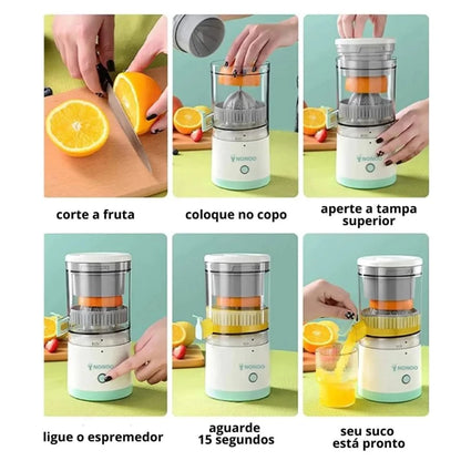 Espremedor Elétrico Laranja Limão Frutas Fazer Sucos Recarregável usb