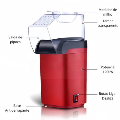 Pipoqueira Elétrica Ar Quente Máquina Fazer Pipoca Sem Óleo Bivolt