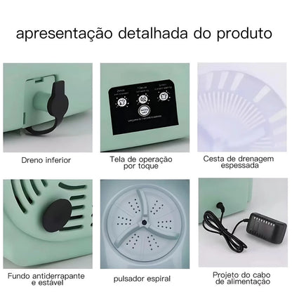 Mini Máquina de Lavar Roupas Centrifuga Dobrável Portátil Moderna Para Roupas Pequena
