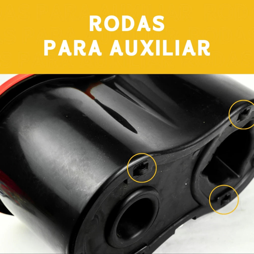 Mop Giratorio Com cabo de 140 cm Cesto Em Inox Rodinhas - Balde Centrífuga - Com 2 Refil