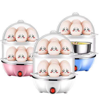 Cozedor Elétrico a Vapor Multifuncional 3 em 1 - Cozinhe Ovos, Legumes, Milho - 110v/220v